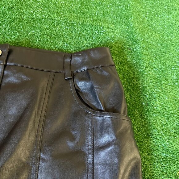 Forever 21 Women’s Mini Retro Bodycon Vegan Leather Lining Skirt in Black Size L - Picture 6 of 14